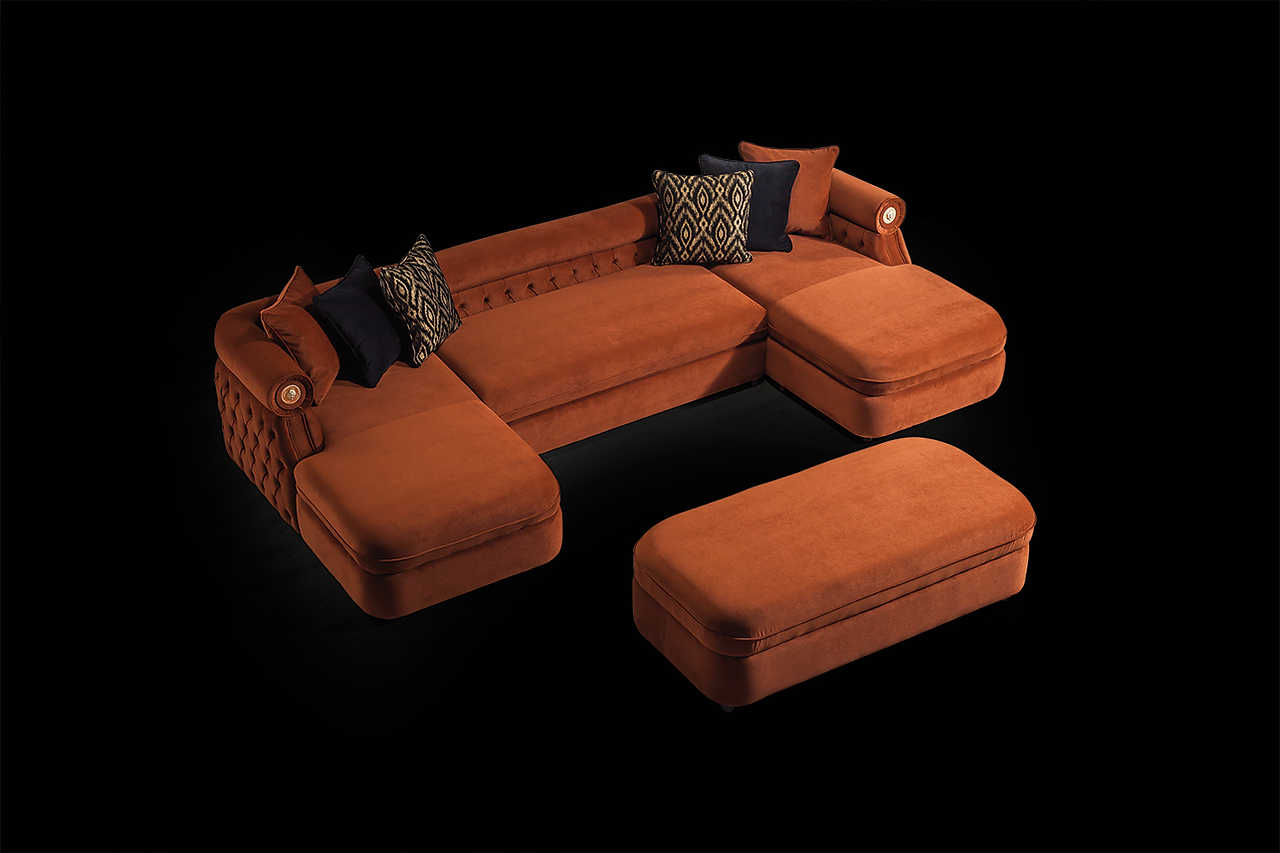 Brooklyn Orange Sectional sofa close-up