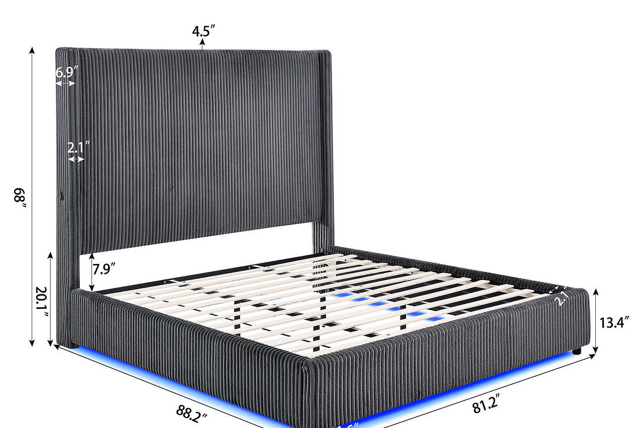 USB and Type C ports on Belinda Upholstered queen bed