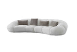 Side view of Big Cloud white soft fur fabric oversize sectional sofa