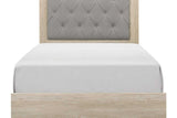Giza Light Gray Upholstered Tufted Panel Bedroom Set side view of upholstered bed