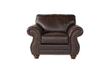 Rear angle of Ridgeline Brownie Loveseat showcasing removable back cushion
