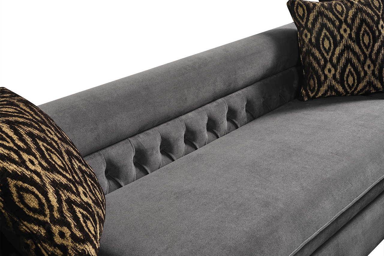 Room setting showing Brooklyn Grey Sectional sofa