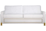 Front view of Glamor White Gold Velvet Sofa and Loveseat