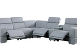 Franco light blue sectional seating area close-up