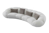 Room scene with Big Cloud white soft fur fabric sectional sofa