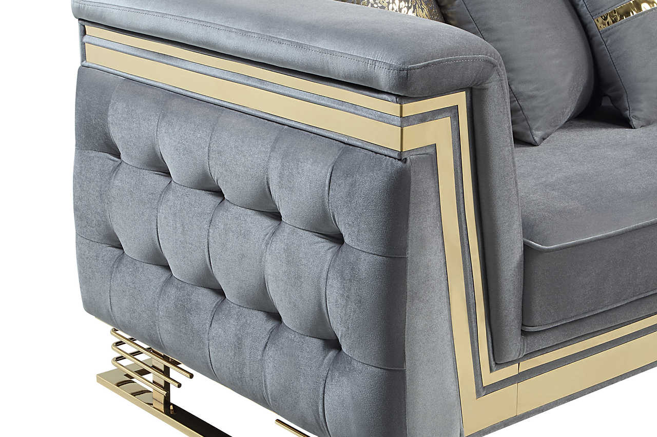 Ashton Grey Gold Upholstered Chair