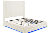 Belinda king platform bed wooden legs and frame detail
