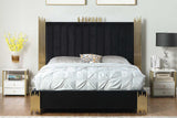 Token Black Velvet Platform King Bed side angle