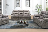 Jenny grey reclining loveseat with wireless charger