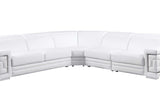 Side view of Favo White Leather sectional sofa