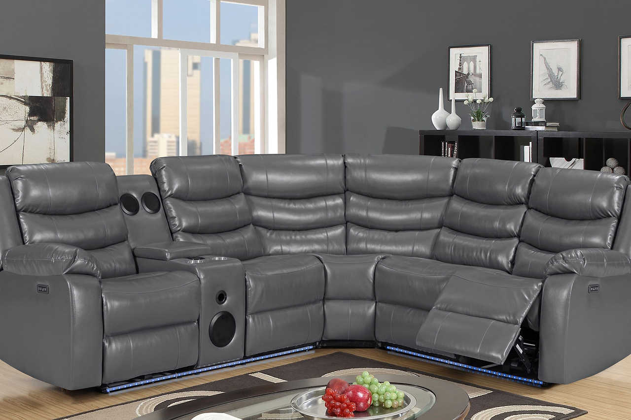 Turbo Grey Power Reclining Sectional