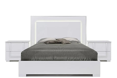 Antonella white extra nightstand front view showing drawers