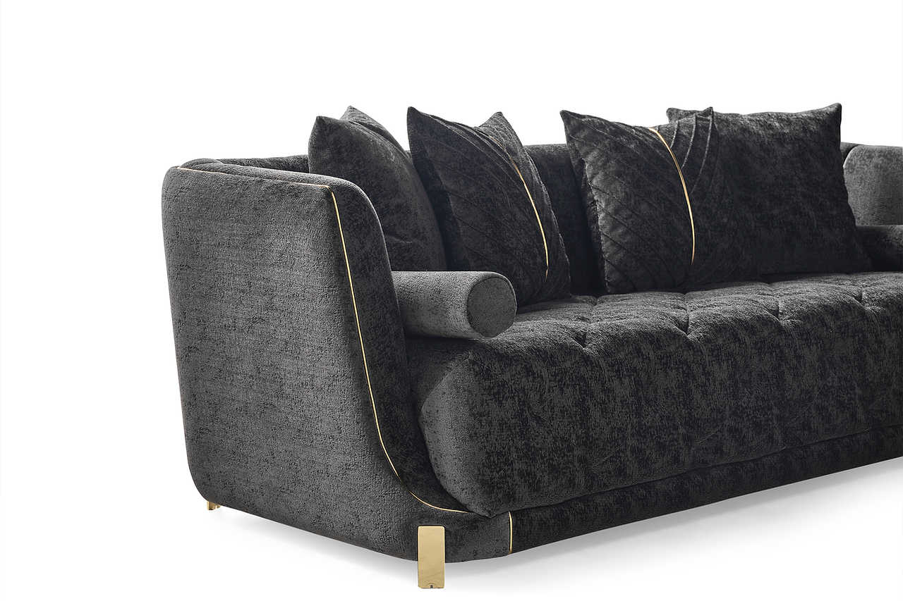 Back view of Elit Charcoal chenille chair