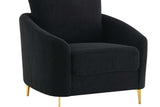 Side angle of Lila Black living room set loveseat and sofa