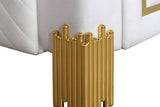 Profile view showing elegant gold accents