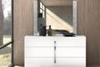 Dafne White High Gloss Modern Dresser front view with drawers