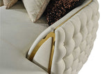 Side profile of Sicilya Off White Sectional sofa