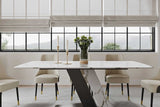 Close-up detail of glossy white sintered stone tabletop