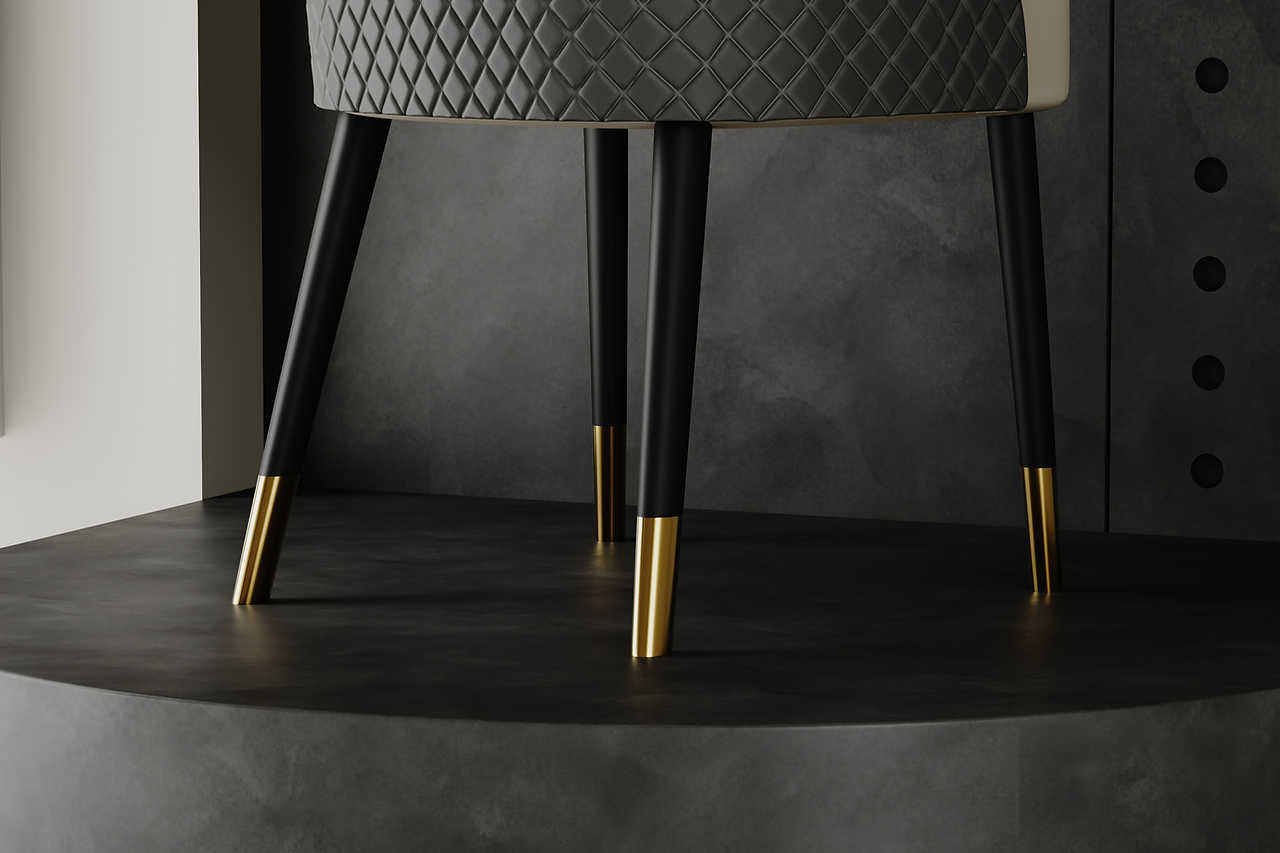 Brooks table set with dining chairs in showroom