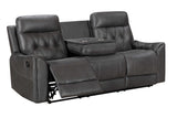 Rocking recliner in grey performance fabric