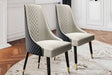 Rani Black Dining Chair side view showing leather upholstery