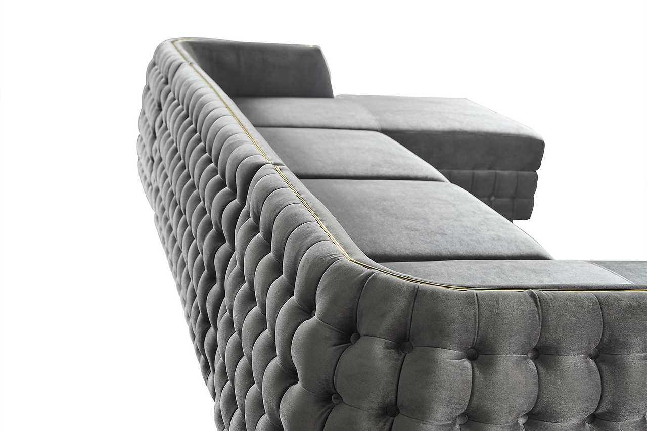 room view with Sicilya Grey Sectional sofa