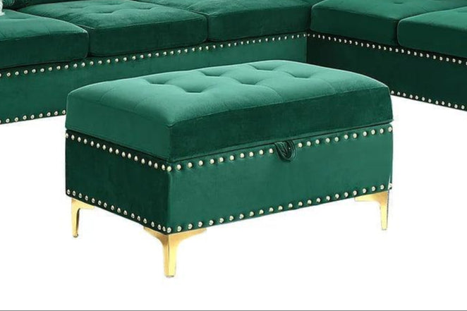 Joy Green Storage Ottoman