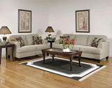 Soprano Beige Fabric Sofa front view with 3-seater upholstery
