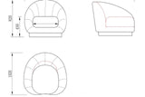 Olena Ivory Living Room Set fauteuil style chair view