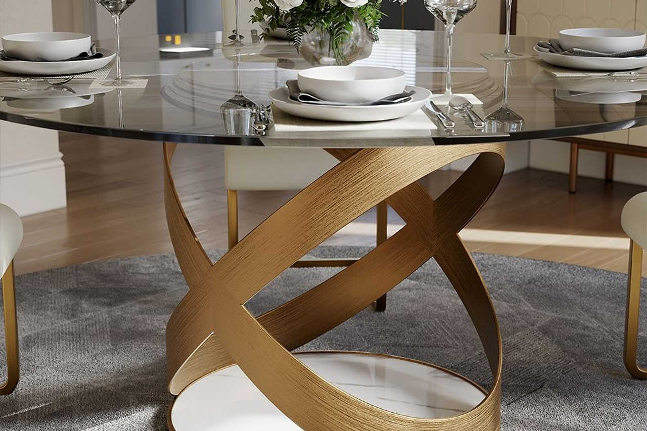 Sami 51 inch dining table top angled view