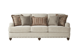 Cycle Hay Beige Upholstered Accent Chair close-up of upholstery and armrest