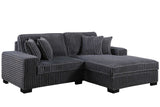 Side view of Comfy II Grey 2-Piece Sectional Sofa