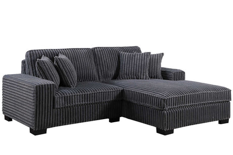 Side view of Comfy II Grey 2-Piece Sectional Sofa
