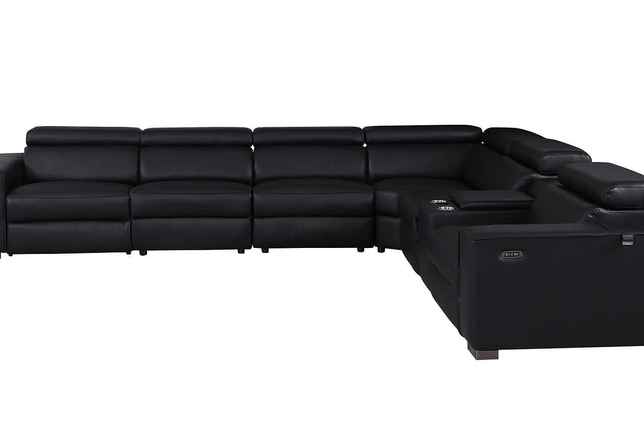 Picasso sectional console with cupholders and wireless charger