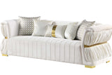 Anna White Accent Chair angled rear view