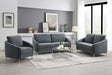 Front view of Lila Gray sofa and loveseat set