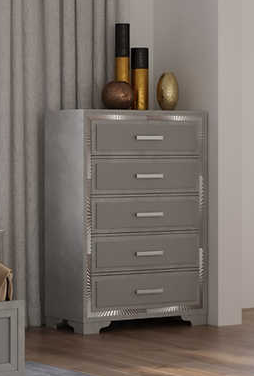Miramar Gray 5-Drawer Chest