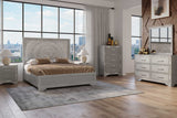 main view of Miramar Gray Panel Bedroom Set bed