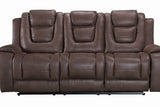 Side view of Galaxy Brown Upholstered Reclining Loveseat