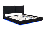 Zima queen bed platform frame with LED lighting from top angle