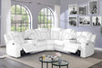 Eclipse sectional left arm facing power recliner in white air leather