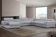 Pella Light Gray Leather LAF sectional sofa main view