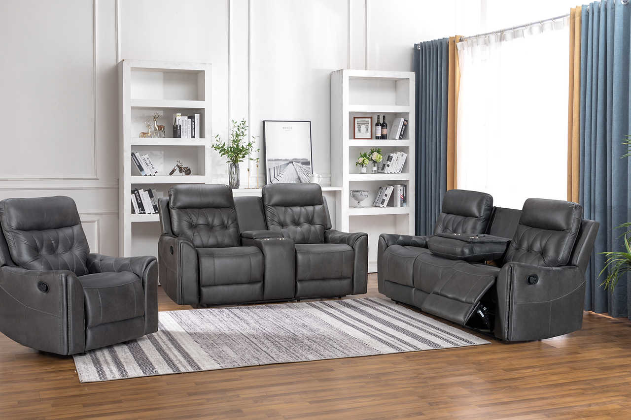 Rita Grey 3-Piece Reclining Set