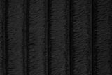 Black thick stripe fabric rocker recliner angled view