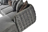 side angled view of Sicilya Grey Sectional sofa