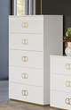 Vogue White and Gold Accent High Gloss Chest