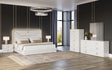 Vouge White LED Bedroom Set bed with illuminated headboard, front view