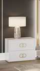 Vogue White and Gold Accent Nightstand