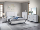 Kevin light gray nightstand side view