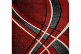 Contempo 42 Red area rug, angled front view